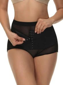 Sheer Mesh Shapewear Bottom - Black - View 5