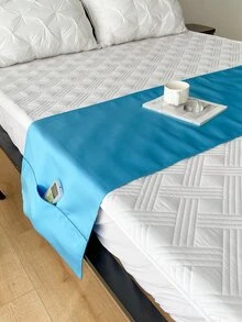 Corredor de cama unicolor con con bolsillo lateral - Azul - Ver 2