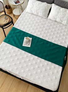 素色床旗帶側邊口袋 - 綠色 - 查看 6