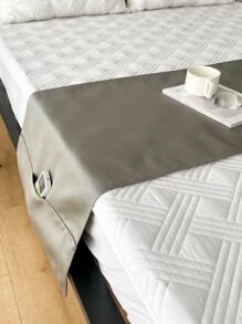 Side Pocket Design Bed Runner - Light Grey - View 2