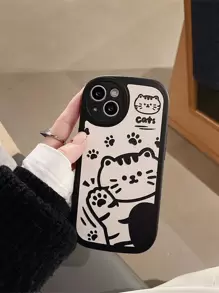 Cartoon Cat Print Phone Case Compatible With IPhone 11,IPhone 13,IPhone 14 Pro Max - Multicolor - View 1