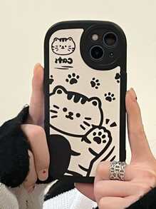 Cartoon Cat Print Phone Case Compatible With IPhone 11,IPhone 13,IPhone 14 Pro Max - Multicolor - View 3