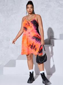 Flirla Đầm Plus Size Hội Chữ thập Cà vạt nhuộm Giải trí - Nhiều màu - Xem 3