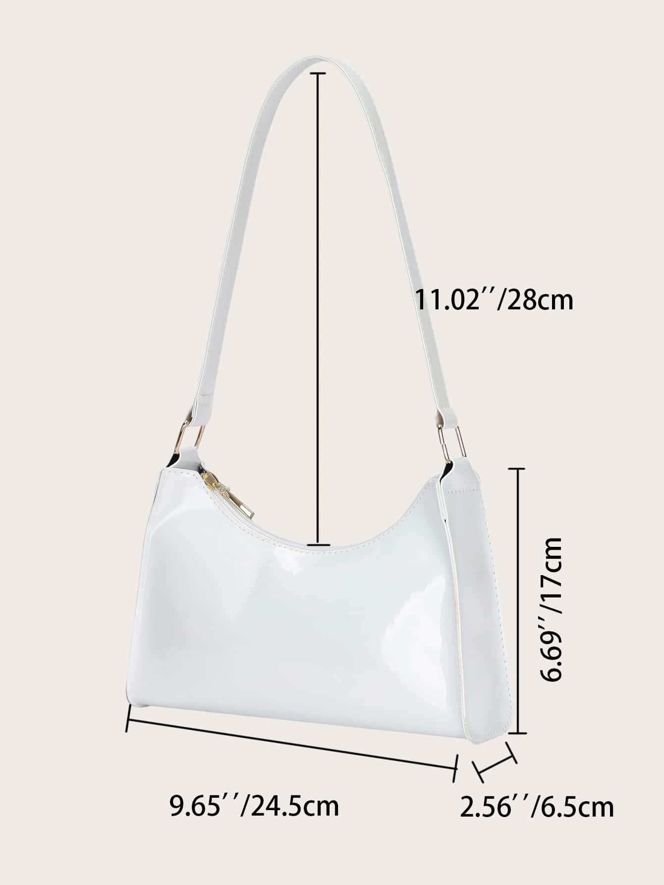 Bolso baguette minimalista - Blanco - Añade 4