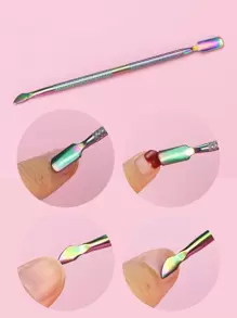 1 pieza Empujador de uñas de doble extremo, Suministros para uñas, Herramientas para uñas, Herramientas de arte de uñas, De vuelta a la escuela, Uñas, Herramientas para uñas postizas, Herramientas de manicura y pedicura - Multicolor - Ver 3