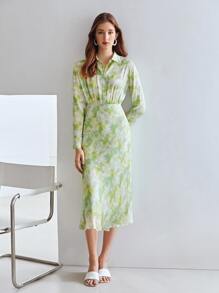 MOTF X MONET INSPIRED Đầm Nút phía trước Cà vạt nhuộm Giải trí - Nhiều màu - Xem 2