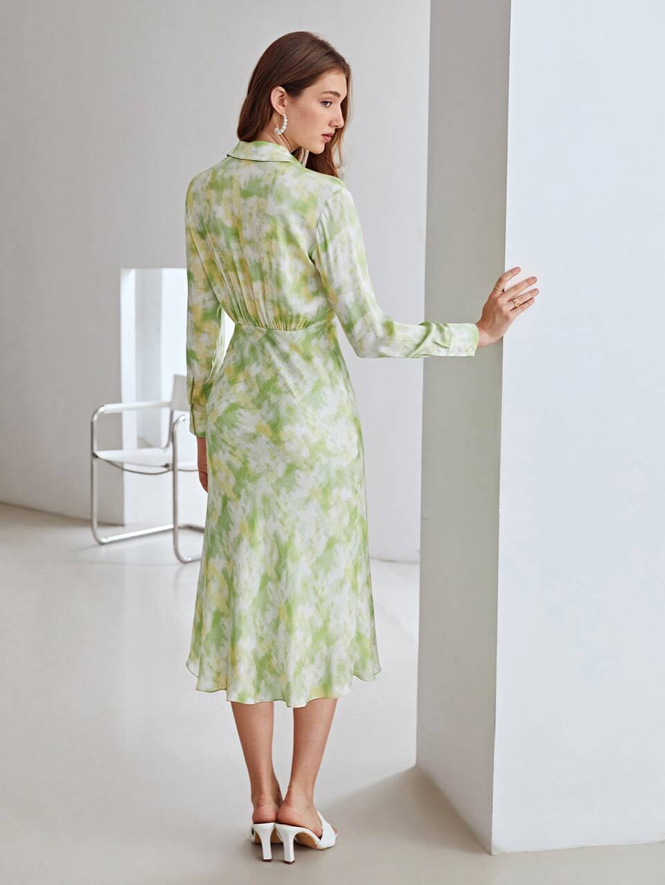 MOTF X MONET INSPIRED SILK TIE DYE DRESS