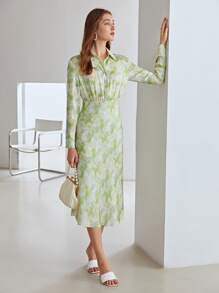 MOTF X MONET INSPIRED Đầm Nút phía trước Cà vạt nhuộm Giải trí - Nhiều màu - Xem 5