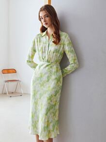 MOTF X MONET INSPIRED Đầm Nút phía trước Cà vạt nhuộm Giải trí - Nhiều màu - Xem 6