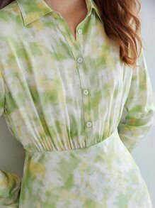 MOTF X MONET INSPIRED Đầm Nút phía trước Cà vạt nhuộm Giải trí - Nhiều màu - Xem 11