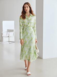 MOTF X MONET INSPIRED Đầm Nút phía trước Cà vạt nhuộm Giải trí - Nhiều màu - Xem 13