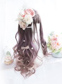 alicegarden 1 peluca larga y rizada de color múltiple resistente al calor sintético, con flequillo, de 25 pulgadas de largo, tejida a máquina de manera realista para uso diario, regalo de decoración navideña, carnaval - Multicolor - Ver 4