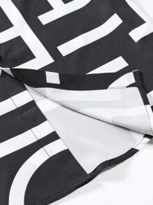 Manfinity EZcore Men Letter Graphic Patched Pocket Shirt Without Tee - Black - View 5