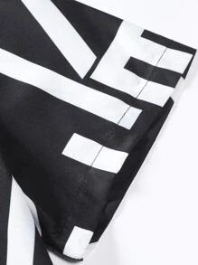 Manfinity EZcore Men Letter Graphic Patched Pocket Shirt Without Tee - Black - View 6