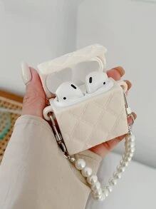 1入組珍珠鏈矽膠耳機保護套，適用於AirPods 1/2/3/Pro/Pro 2 - 米色 - 查看 4