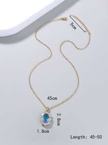 Gemstone Pendant Necklace - Yellow Gold - View 6