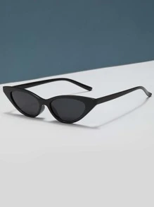 1 Pair Unisex Cat Eye Fashion Glasses, Suitable For Electronic Music Festivals, Travel, Vacation, Sports, Driving, Festivals, Beach, Outings, Summer Accessories, Family Outings, Elegant Attire, Street Style Accessories, Vacation Atmosphere, Sports, Parties, Outdoor Activities, Street Style, Fishing, Holidays, Vacation - Black - View 2