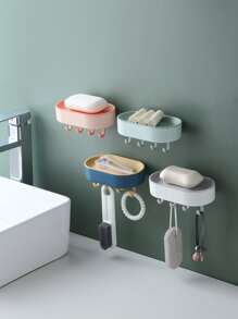 1pc Wall Mounted Random Soap Dish Holder - Multicolor - View 2