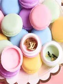 Cutie de depozitare aleatorie pentru bijuterii în formă de Macaron 2 buc