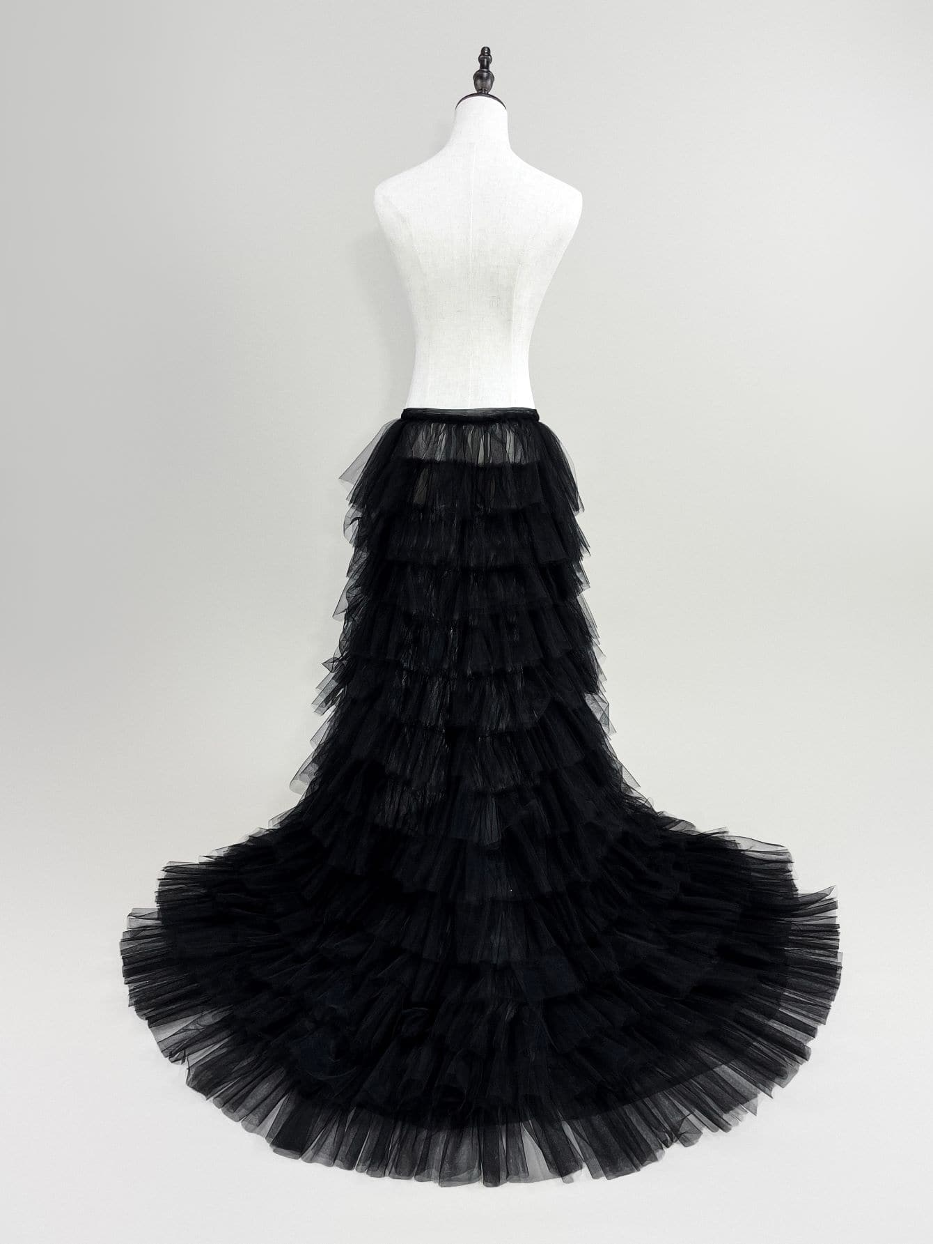 1 件黑色重褶多层网眼衬裙，适合黑色万圣节婚礼，女士万圣节服装连衣裙