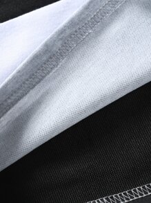 Manfinity Homme Men Colourblock Tee & Drawstring Waist Shorts - Multicolor - View 3