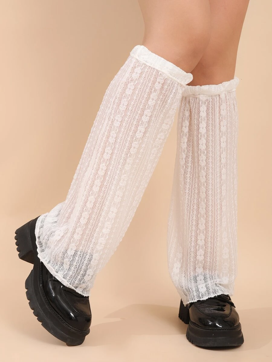 Calcetines flexible amplio unicolor - Blanco - Ver 1