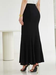 Modelyn 高腰魚尾短裙 - 黑色 - 查看 2