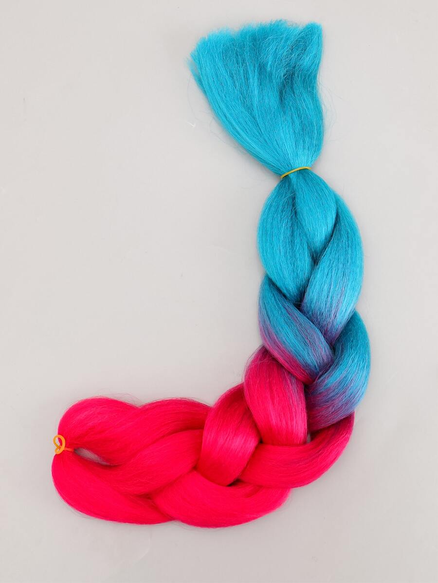 1pc Ombre Long Synthetic Hair Braid - Multicolor - View 1