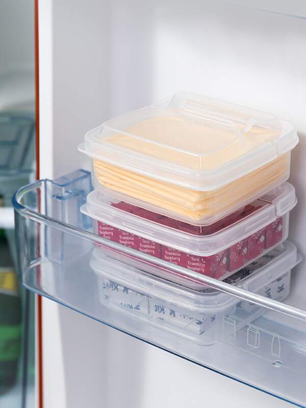 1pc Clear Food Storage Box,Plastic Refrigerator Storage Cheese Box