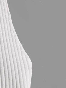 Niñas Chaleco de punto de cuello notch - Blanco - Ver 4