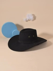 Sombrero cowboy con diseño de cuerda - Negro - Ver 3