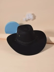 Sombrero cowboy con diseño de cuerda - Negro - Ver 4