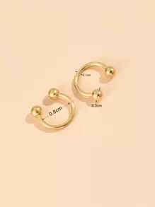 2入組/套袖口鼻環不銹鋼時尚朋克完美穿孔適合女士和男士身體鏈禮品 - 金黃色 - 查看 4