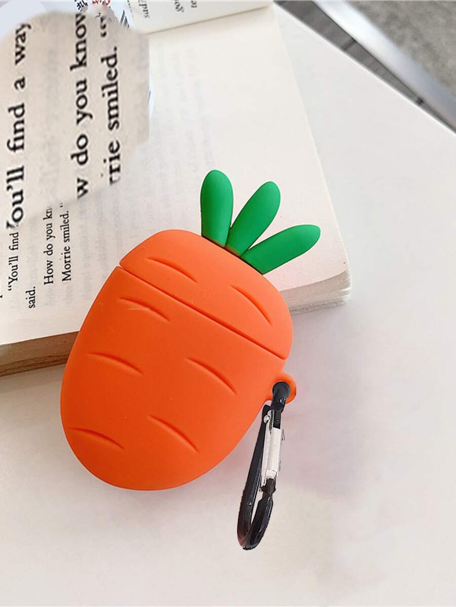 Vỏ đựng hình củ cà rốt tương thích với Airpods - Màu Cam san hô - Xem 1