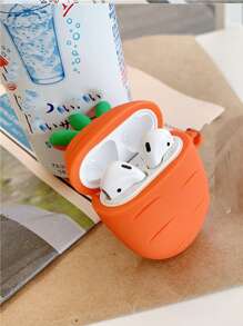 Vỏ đựng hình củ cà rốt tương thích với Airpods - Màu Cam san hô - Xem 2