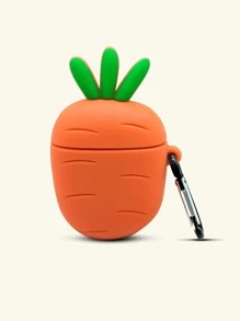 Vỏ đựng hình củ cà rốt tương thích với Airpods - Màu Cam san hô - Xem 3