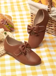 Zapatos planos con decoración de mariposa marrón para niñas - Marrón - Ver 1