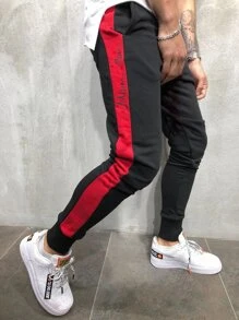 Manfinity Men Pants Dây kéo Khối Màu màu đen Thể thao - màu đen - Xem 1