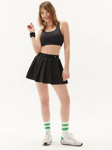 GLOWMODE Core Court Collection Pleated Tennis Skirt - Black - View 7