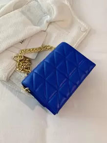 Bolso de hombro para mujer, bolso de cadena, bolso cuadrado mini, bolso acolchado, bolso mini ligero, adecuado para ir al trabajo, casual, combinación diaria, citas, trabajo, estudiante y otras ocasiones - Azul - Ver 2