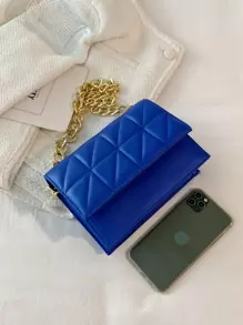 Bolso de hombro para mujer, bolso de cadena, bolso cuadrado mini, bolso acolchado, bolso mini ligero, adecuado para ir al trabajo, casual, combinación diaria, citas, trabajo, estudiante y otras ocasiones - Azul - Ver 6