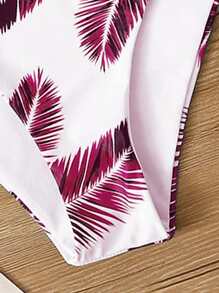 SHEIN Swim Summer Beach Palm Random Print Adjustable Strap Bikini