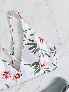 Floral Cheeky Bikini For Summer Beach - Multicolor - View 3