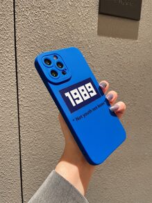 Letter Graphic Phone Case - Blue and White - View 2