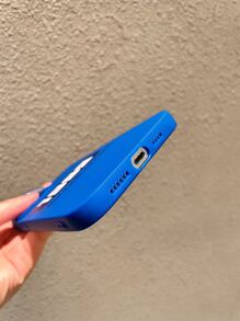 Letter Graphic Phone Case - Blue and White - View 3