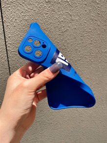 Letter Graphic Phone Case - Blue and White - View 4