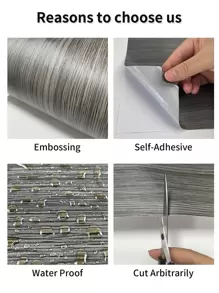 1roll 3M Self-Adhesive Waterproof PVC Floor Sticker,Daily Wood Grain Oil Proof Peel Stick Floor Tile For Kitchen,Bedroom,Stickers,Wall Decal, Vinyl Decal For Home Decorations,Spring Decoration Items Refresh Your Home,Rama Decoration Stickers Gifts Birthday Graduation Floor Tiles Flooring Floor Tiles Self Adhesive Floor Tiles Peel Stick Living Room Decor Room Decor - Dark Grey - View 6