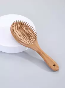 1pc Small Round Bamboo Comb,Brush,Hair Brushes,Edge Brush,Brush Hair,Hair Comb,Comb Hair,Detangling Brush,Ball Brush,Mini Hair Brush,Hair Brush Set,Wooden Comb - Brown - View 1