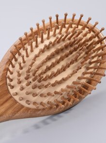 1pc Small Round Bamboo Comb,Brush,Hair Brushes,Edge Brush,Brush Hair,Hair Comb,Comb Hair,Detangling Brush,Ball Brush,Mini Hair Brush,Hair Brush Set,Wooden Comb - Brown - View 4