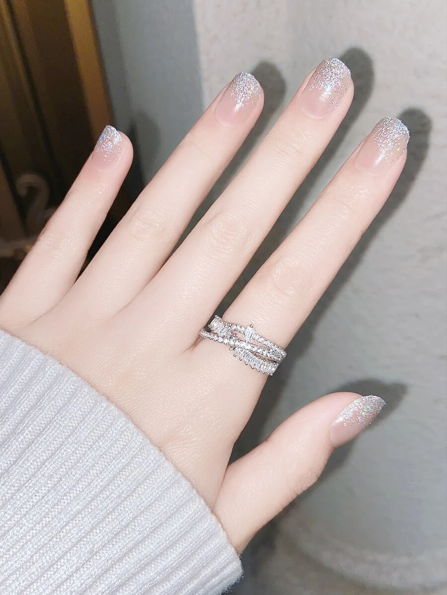 Bộ 24 móng tay giả hình bầu dục ngắn & 1 dũa móng tay & 1 tờ băng dính dán móng tay - Nhiều màu - Xem 1